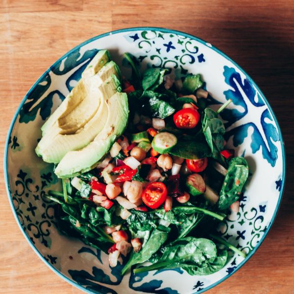 Spinach and Chickpea Salad Bowl