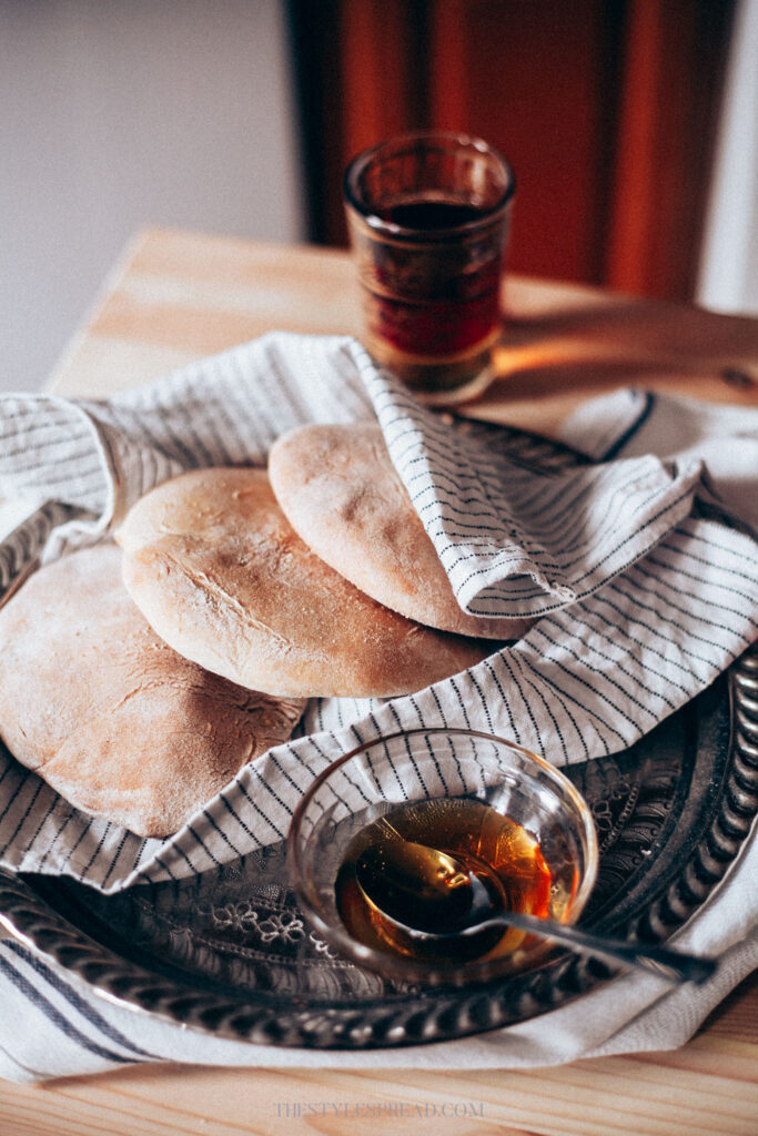 baked bread with tea