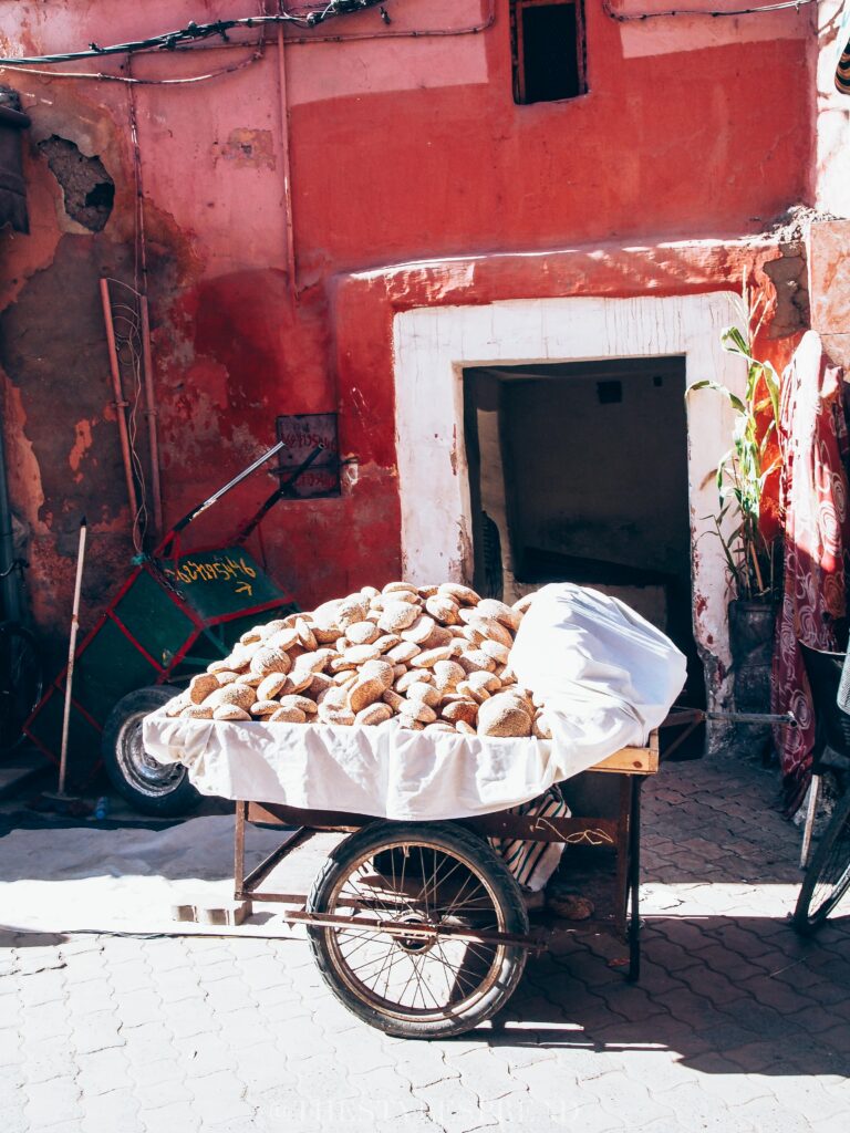 bread in a cart